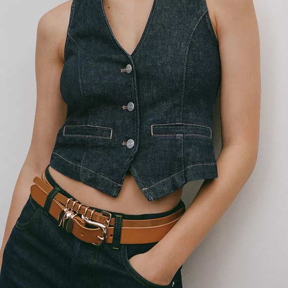 Antropologie Structured Keeper Belt NWOT brown and gold - Picture 2 of 9